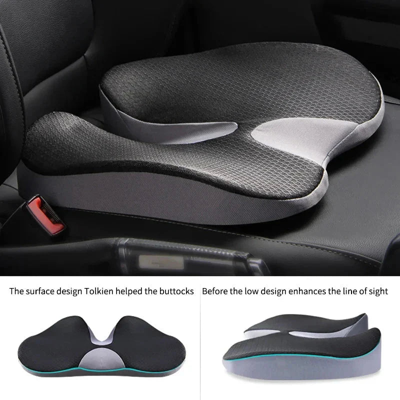 Orthopedic Memory Foam Seat Cushion – Non-Slip Tailbone & Sciatica Relief Pillow for Office Chair and Car Seat