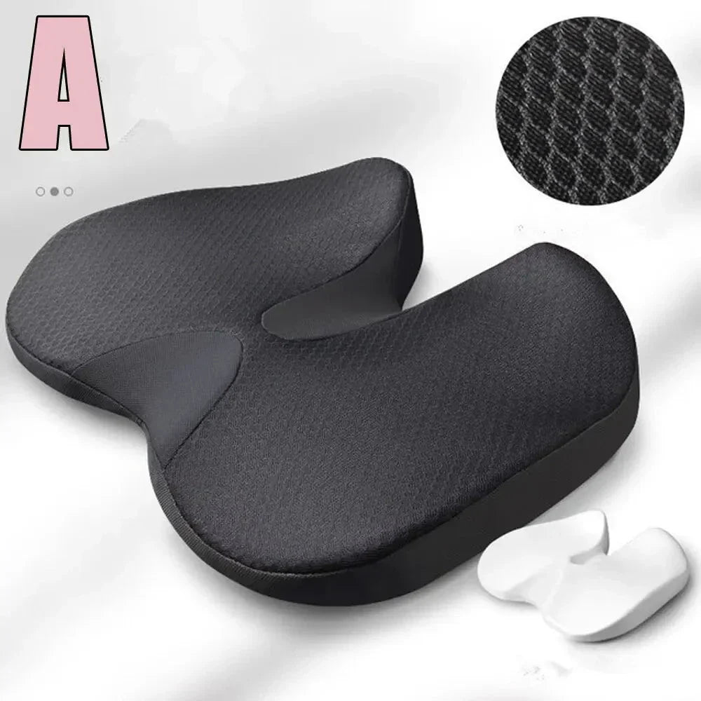 Orthopedic Memory Foam Seat Cushion – Non-Slip Tailbone & Sciatica Relief Pillow for Office Chair and Car Seat