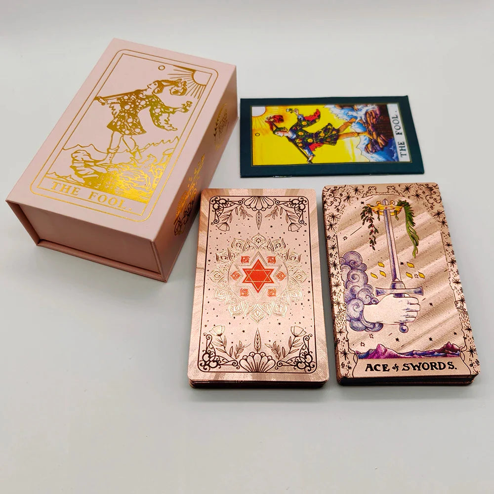 New Rider Waite Deck Gold Foil Tarot Cards Mysterious Board Game Terrific Divination Oracle With Exquisite Gift Box