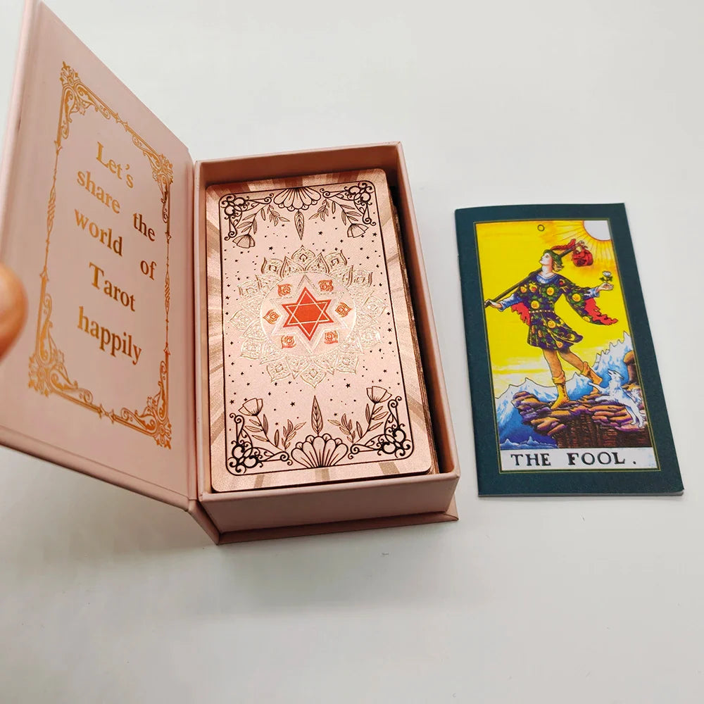 New Rider Waite Deck Gold Foil Tarot Cards Mysterious Board Game Terrific Divination Oracle With Exquisite Gift Box