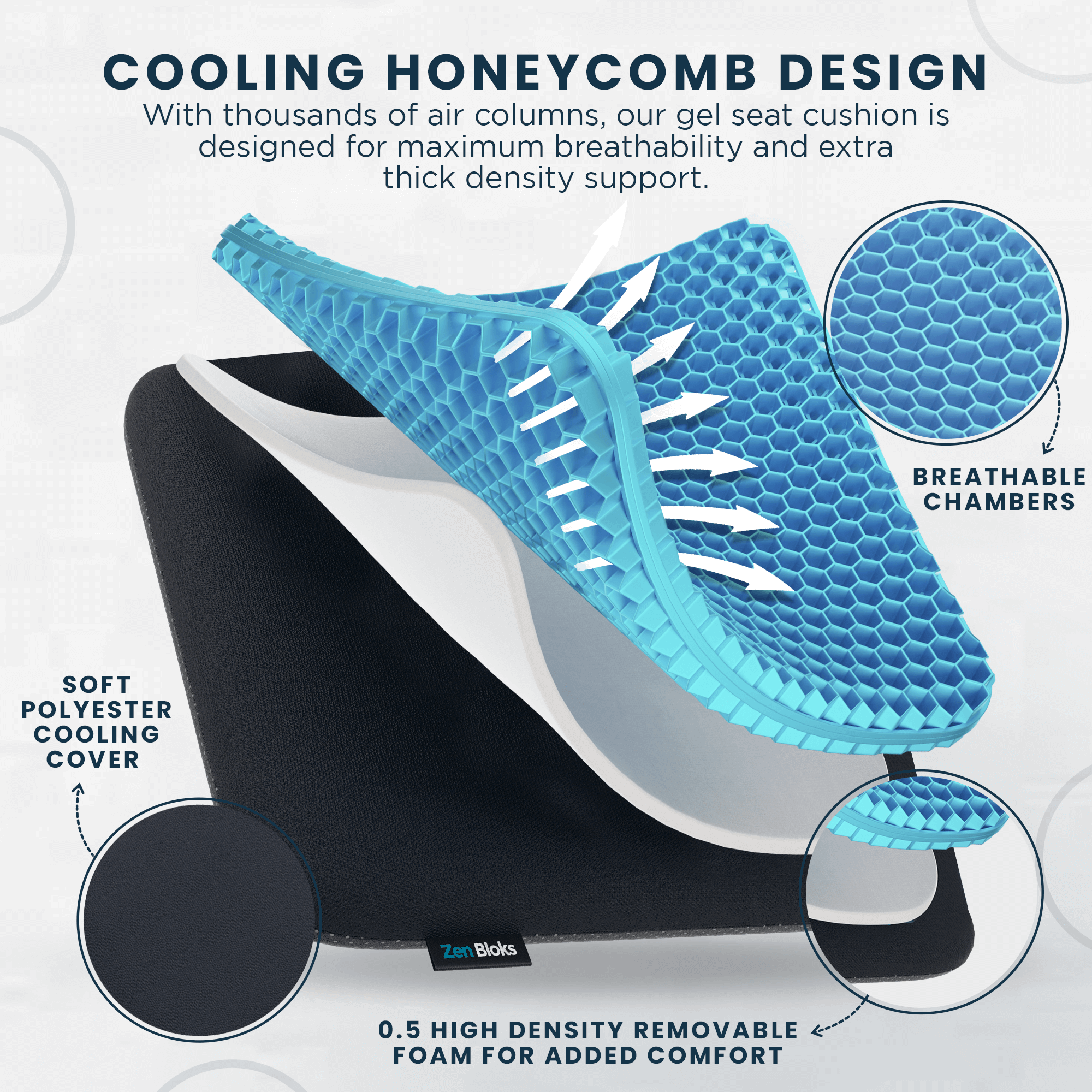 XL Gel Seat Cushion for Office Chair Car Truck Gaming Chairs